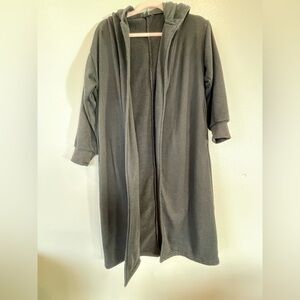 Forever 21  Hooded Black Open Front Long Sleeve Cardigan Duster Womens Size S